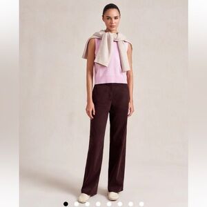 La Ligne Wide-Leg Trousers in Deep Chocolate